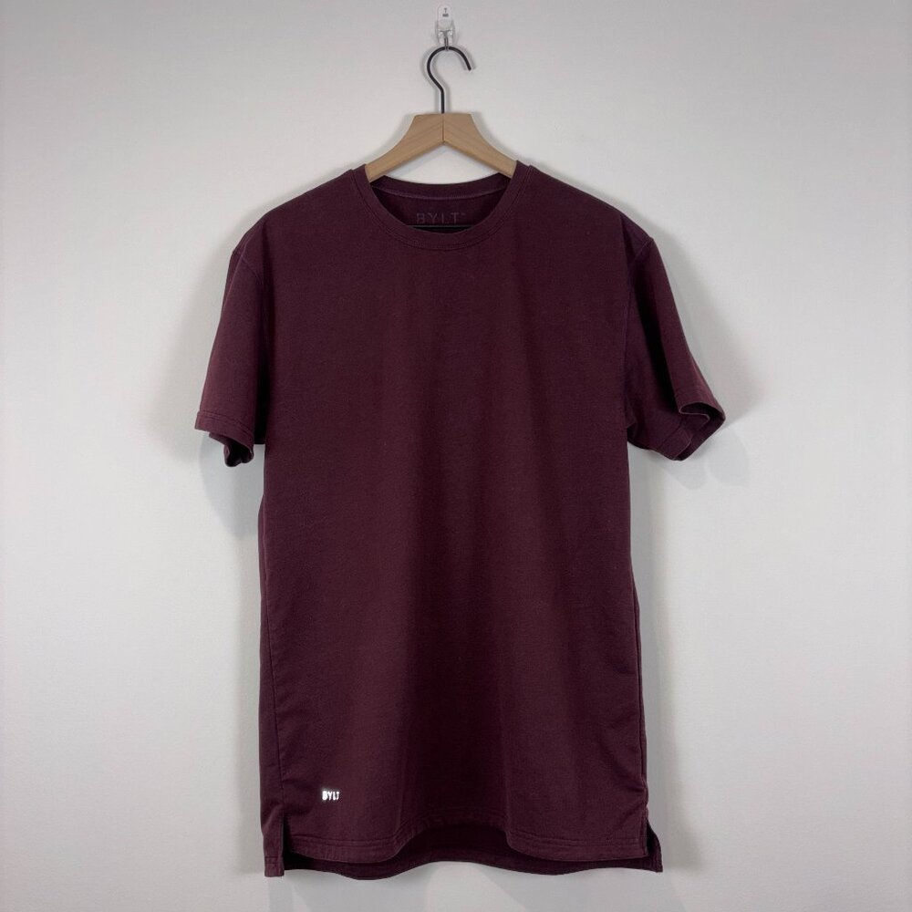 BYLT Premium Basics Men’s T-Shirt Large L Red Basic Crew Split Hem Tee